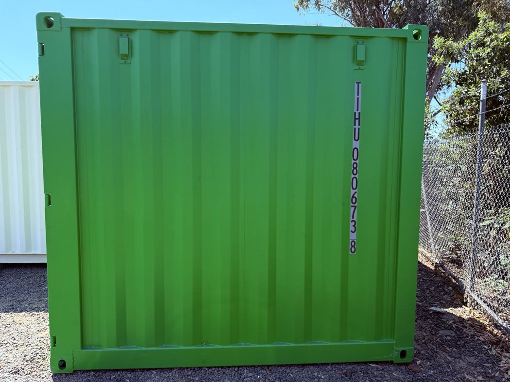 10ft green container – end